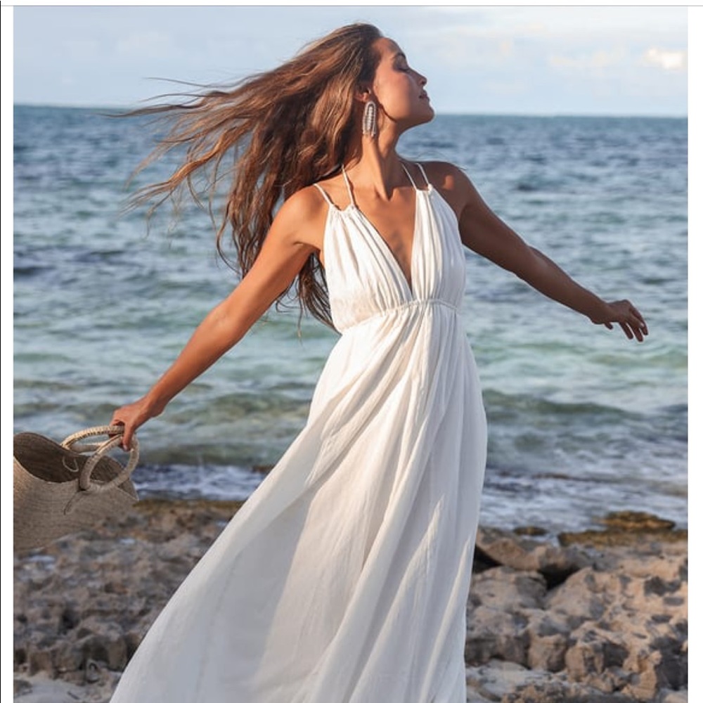 Lulus Follow Your Bliss White Maxi Beach Dress!